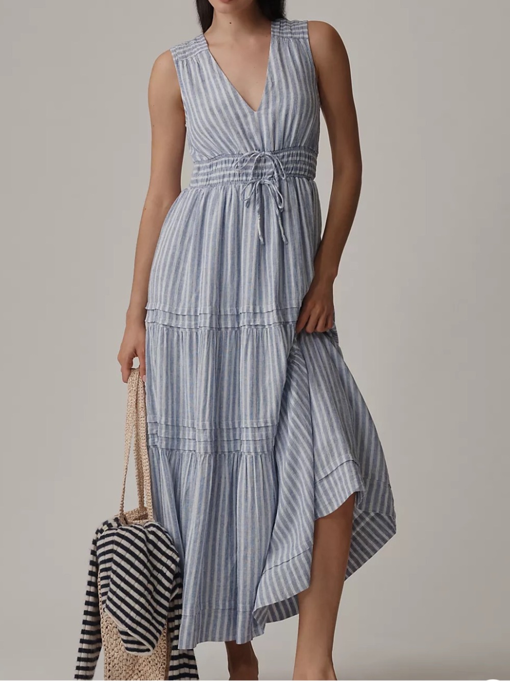 Anthropologie The Somerset Sleeveless Linen Maxi Dress | Size M